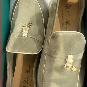 Loro Piana Women's Suede Loafers - Olive